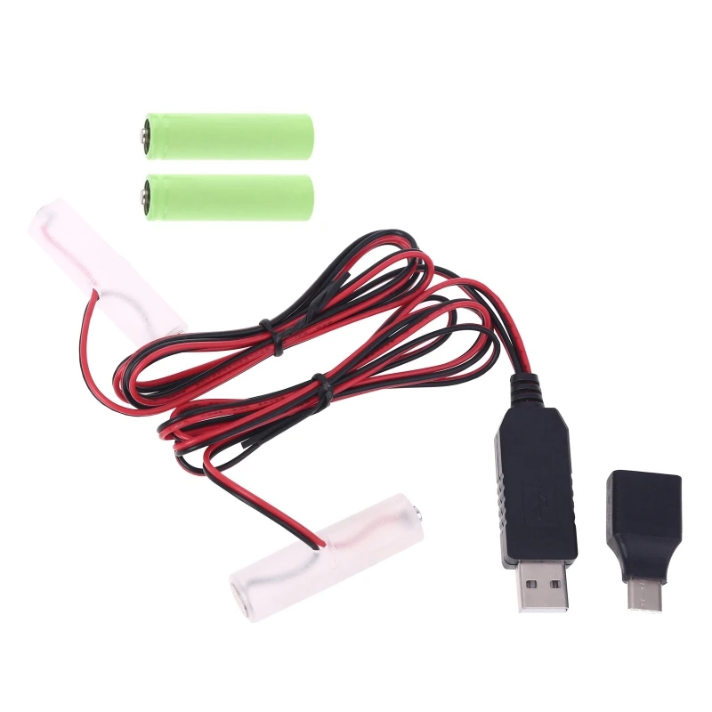 Тип USB C двойной LR6 AA Батарея Элиминатор кабель может заменить 1 4 года батарейки