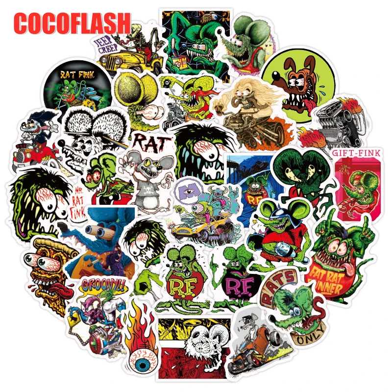 10/50Pcs/set Tales Of The Rat Fink Cartoon Stickers For Skateboard Scrapbook Bicycle Motorcycle Laptop Luggage Suitcase Decal