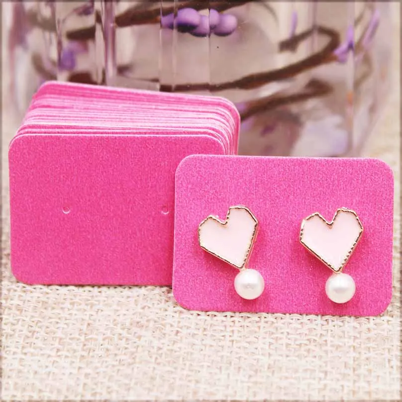 Wedding Gift tag 100pcs colorful color 3.5x2.5cm earring paper package card DIY small stud earring card white kraft  paper card