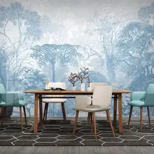 Custom Wallpaper Nordic hand painted forest woods modern minimalist  TV Sofa bedroom mural wall living room 3d Wallpaper