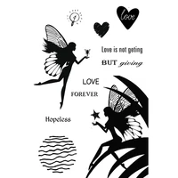 clear stamp of plants reed elf butterfly love heart dandelion magic wand soft plastics silicone seal transparent cling stencil