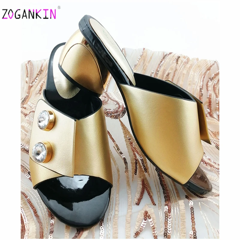 

Новейшие стразы; свадебные тапочки с открытым носом на среднем каблуке; женская обувь для вечеринок в нигерийском стиле; элегантная обувь з...