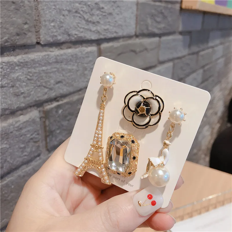 Новинка Женская брошь заколка с милыми цветами буквами S в форме сердца башни