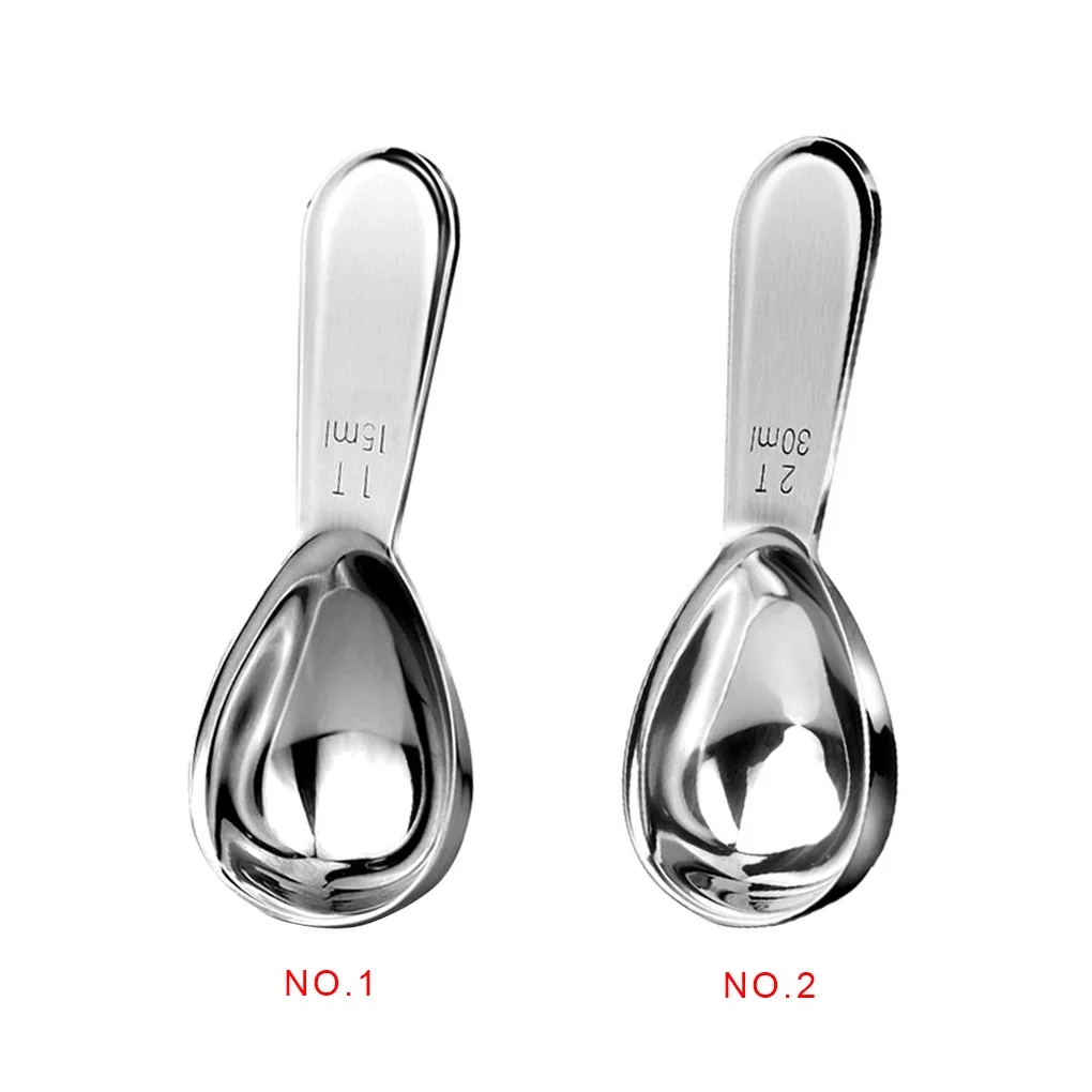 

2pc Stainless Steel SpoonTea Coffee Scoop 15ml 30ml Measuring Smooth long handle Tablespoon Spoons Kitchen Bar Tools