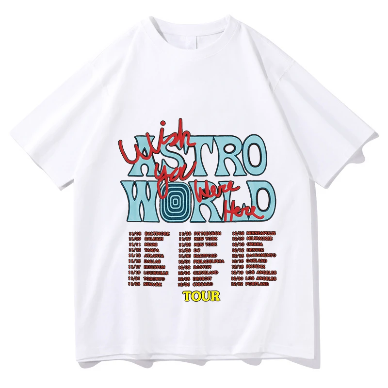 

Travis Scott AstroWorld Tour Oversized hip hop T shirt men women1:1letter print T Shirts streetwear kanye west ASTROWORLD Tshirt