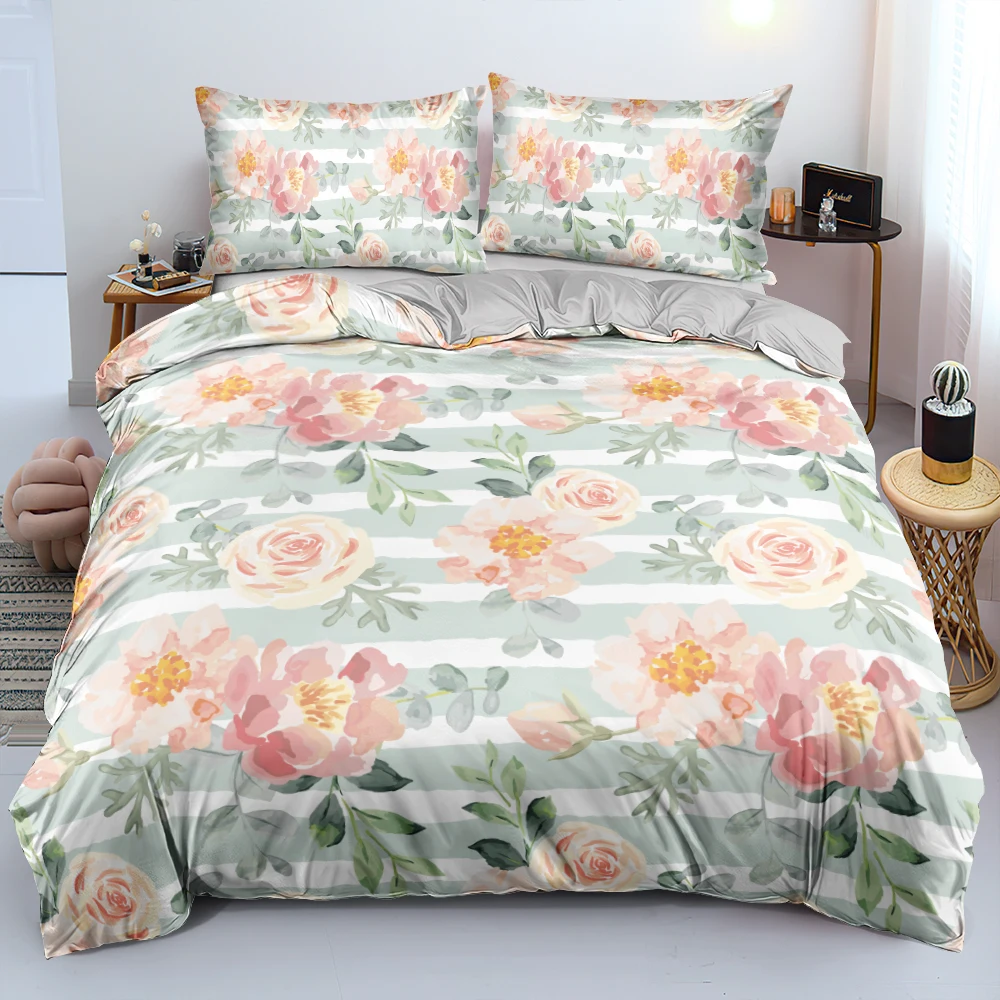 

Classic 3D Flower Bedding Sets Quilt Cover Set Comforter Covers Pillowcases Duvet Cover Linens Bed Queen 150x200 Size Bedspreads