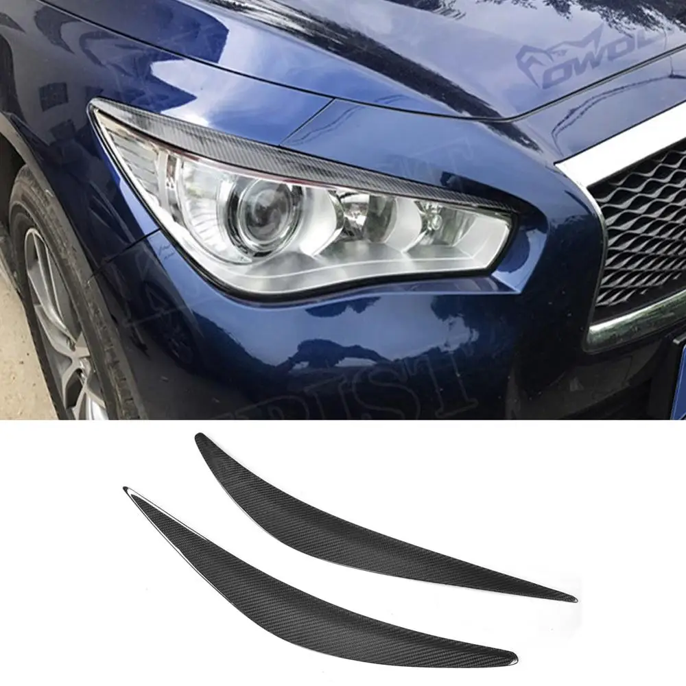 

Q50 carbon eyebrow quality all Car headlight lips brows Fit For Infiniti Q50 Q50S 2014 2015 2016 2017