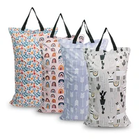 waterproof reusable wet bag printed pocket nappy bags baby travel wet dry bags large size 40x70cm diaper bag