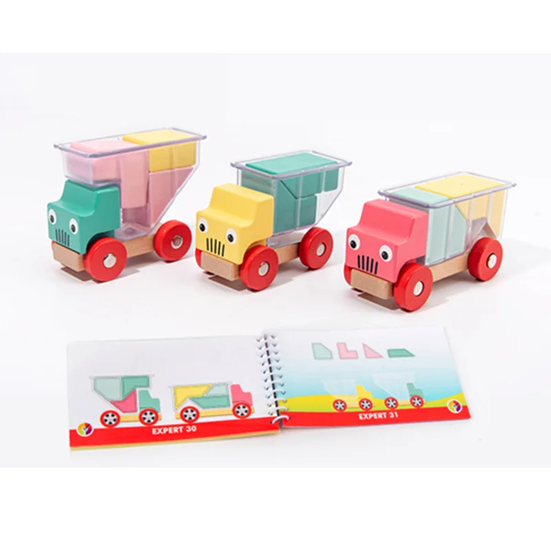 

Wooden Truck Buidling Blocks Kids Children Logical Thinking Training Montessori Toys Game For Parent-Child Game