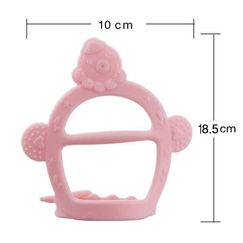 

Baby Infant Pacifier Teethers Gel Teether Anti-eat Hand Bite Chew Toys Baby Rattle Toy Food Grade Silica Gel Teething Safe