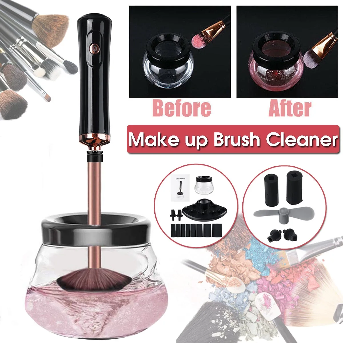 

Профессиональная электрическая щетка для макияжа, быстрая стирка и сушка, щетки для макияжа, инструмент для чистки, машина