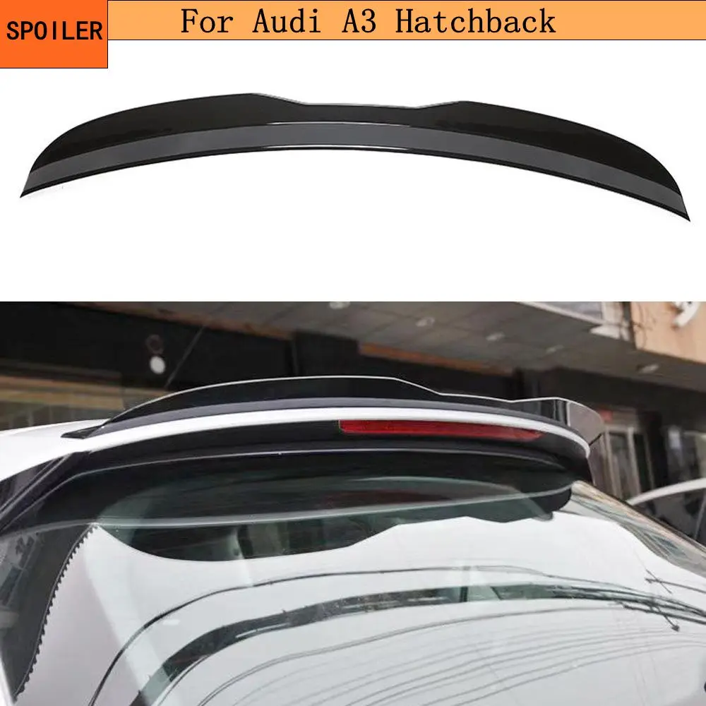 

Fit For Audi A3 Hatchback 2014-2018 Glossy Black Roof Spoiler Tail Trunk Boot Wing Roof Spoiler Protector