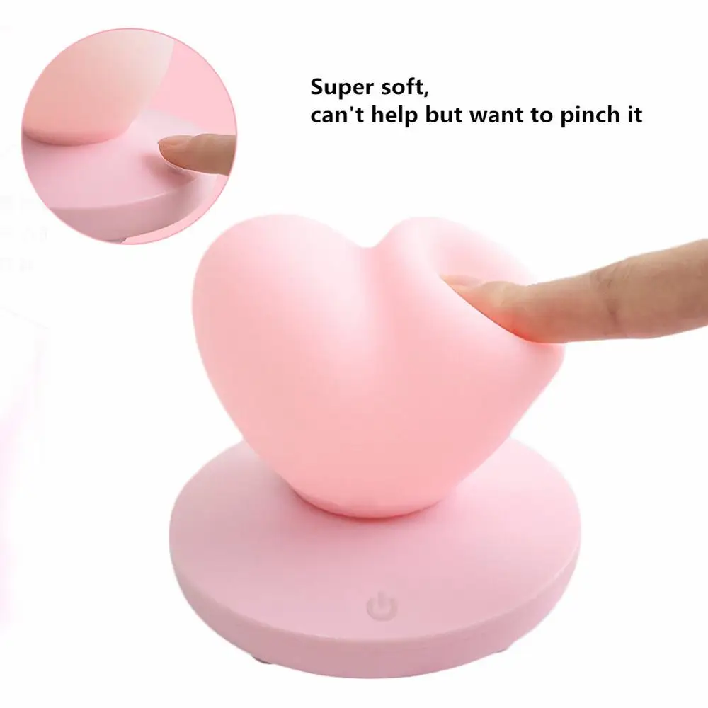 Декор для спальни в форме сердца светильник чувствительный светодиодный ночник