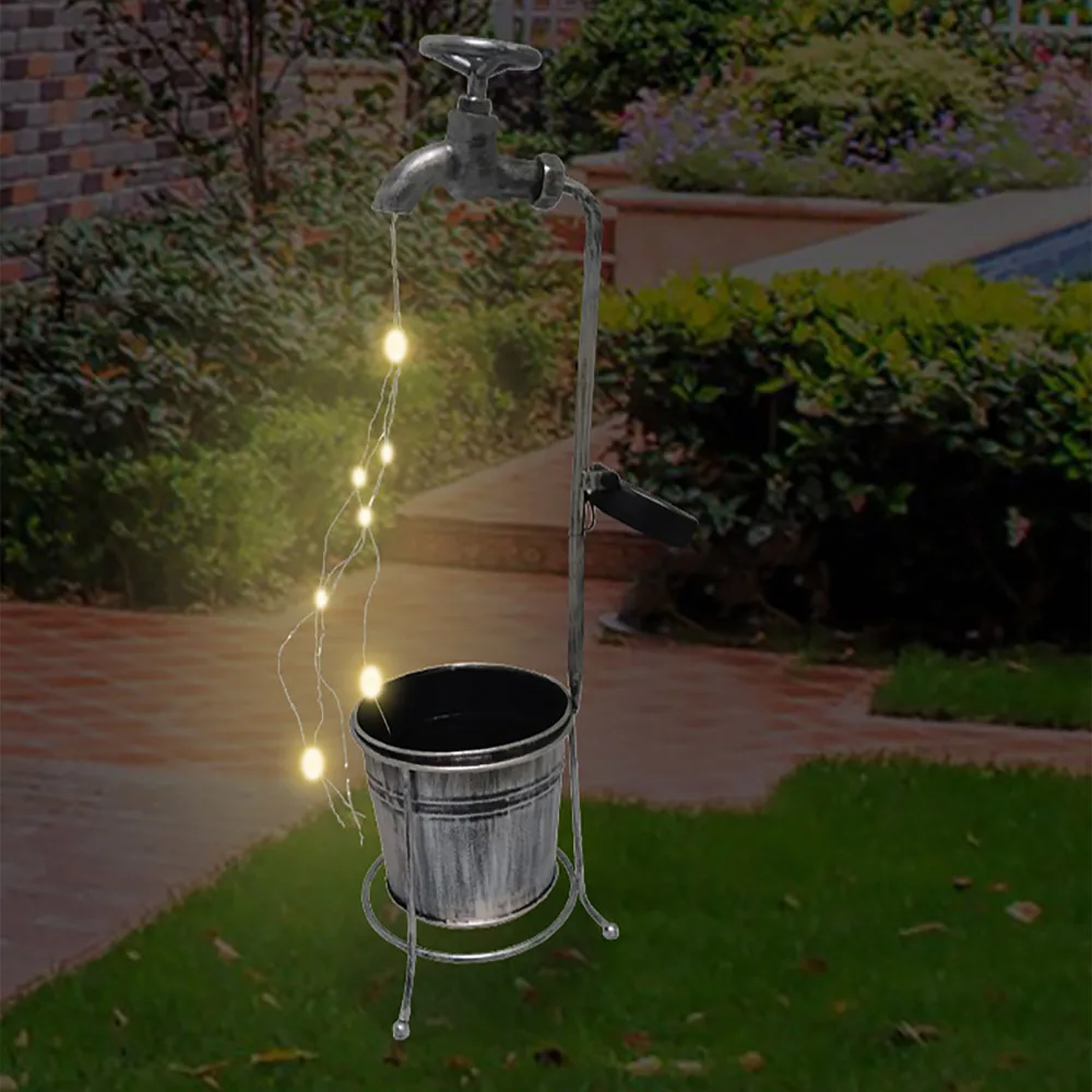 

Retro Lights Watering Can Decoration For Garden Lawn LED Fairy Patio Dress Up Outdoor Stars Shower Solar Energy Faucet Shape