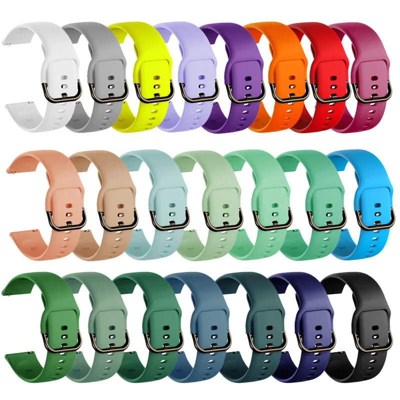 

20mm 22mm Silicone Strap for Samsung Galaxy Watch Active 2 Active 3 Gear S2 Watch band Bracelet Band for Huami GT2 Amazfit Bip
