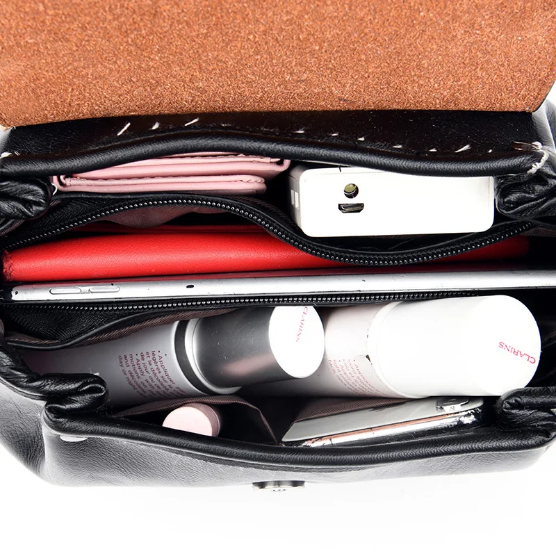 

YABEISHINI Ladies Multi-pocket Messenger Bag High Quality Soft PU Leather Shoulder Bags Casual Crossbody Bags for Women 2020