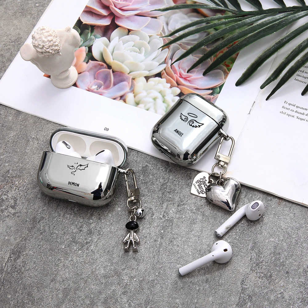 

Чехол для наушников AirPods, чехол для наушников AirPods 1/2, чехол для наушников AirPods Pro с металлическим Брелком