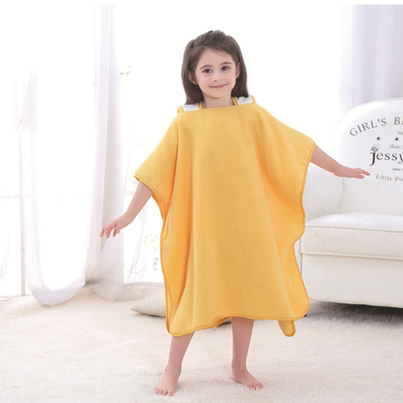 

Summer Children's Cotton Hooded Bath Towel Baby Flannel Bathrobe Animal Shape Little Girl Cloak Cartoon Suit