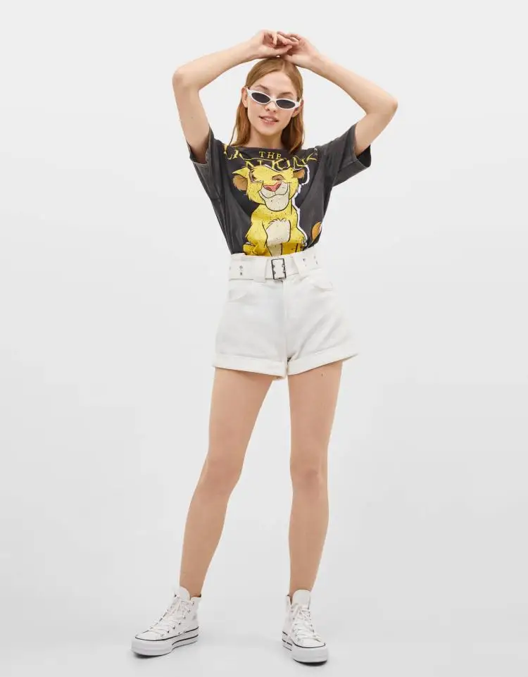 PUWD2019 мультфильм лев Король Simba печать свободная футболка с короткими рукавами женская одежда для пар 7504033
