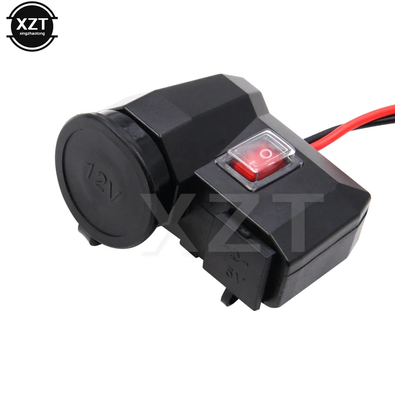 Водонепроницаемый мотоцикл телефон зарядное устройство 12 в прикуриватель + 5 В USB