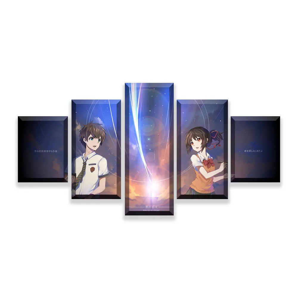 

Modular Canvas Paintings Framework Home Decor 5 Pieces Anime Movie Your Name Poster HD Printed Pictures Living Room Wall Art