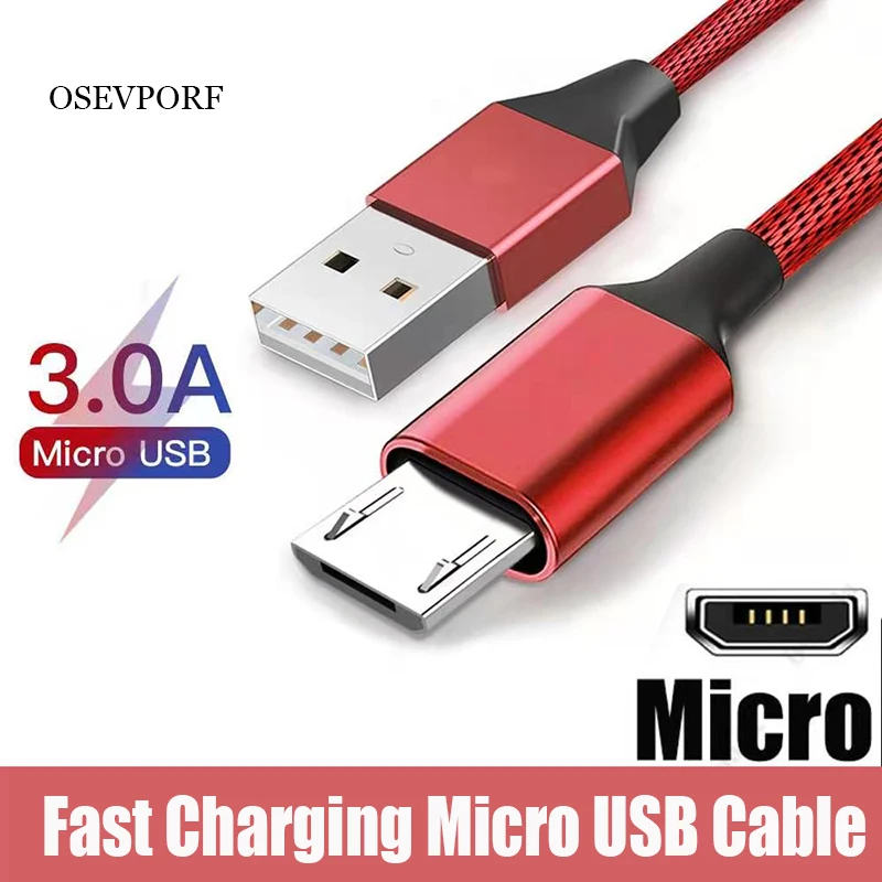 Кабель Micro USB для передачи данных и быстрой зарядки шнур Samsung Xiaomi Redmi Note 4 5 Android