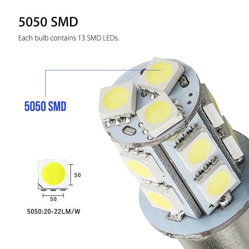 1156 BAU15S BA15S P21W R5W 1157 1141 13smd Белый Красный Автомобильный светодиодный сигнал