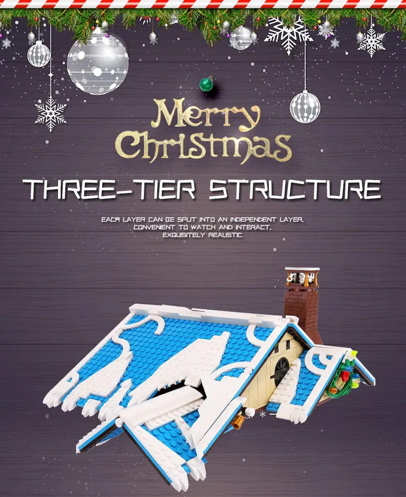 

MOULD KING Creative Toys Streetview Building Blocks The LED Light Christmas House Model sets Bricks Kids Toys Christmas Gifts