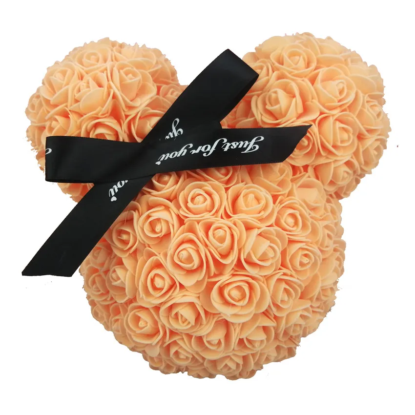 20CM orange 8 цветов, хит, подарок на день Святого Валентина, 20 см, роза, Микки, роза, цветок, искусственное украшение, рождественские подарки, женский подарок на день Святого Валентина - Цвет: 20CM orange