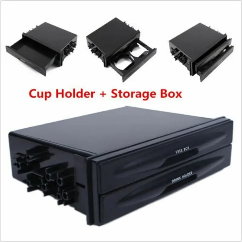 

Inner Storage Box Plastic Replacement Double Din Radio Pocket Cup holder