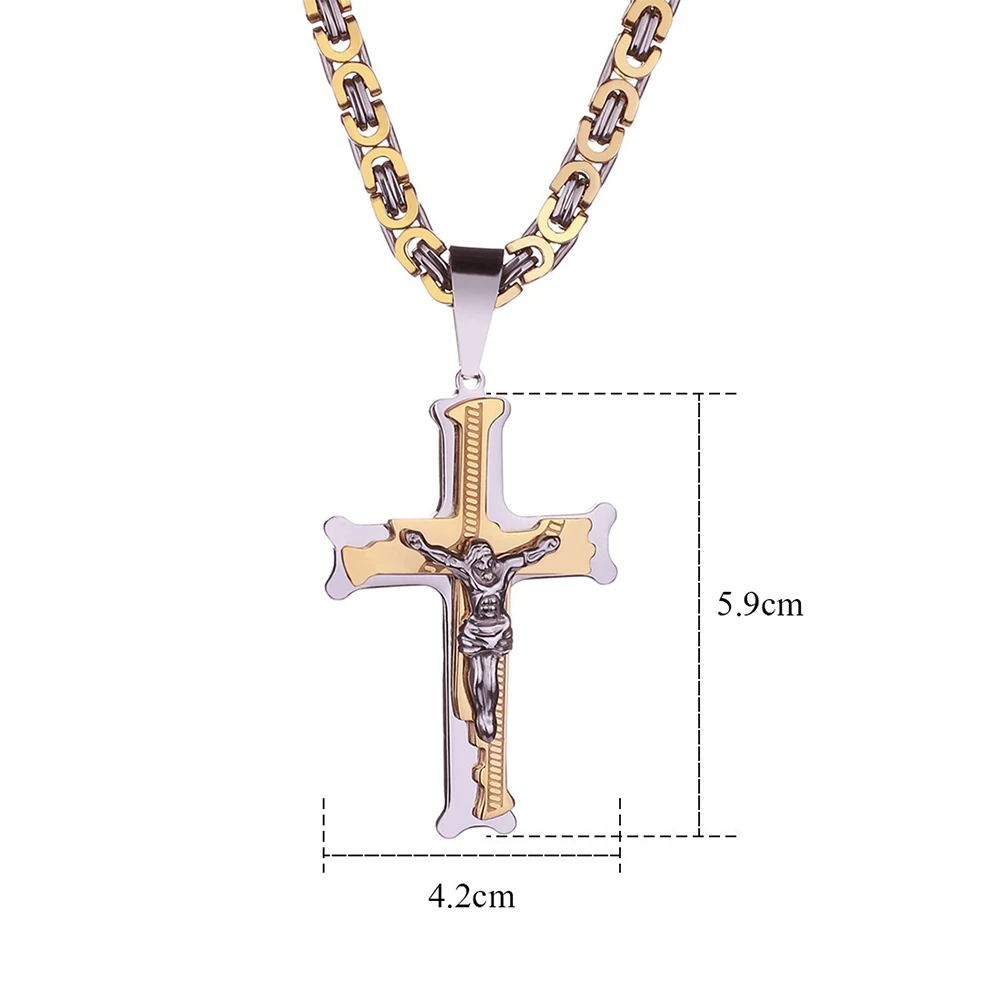 

Silver Fashion Crosses Pendant Wide New Jewelry Titanium Steel