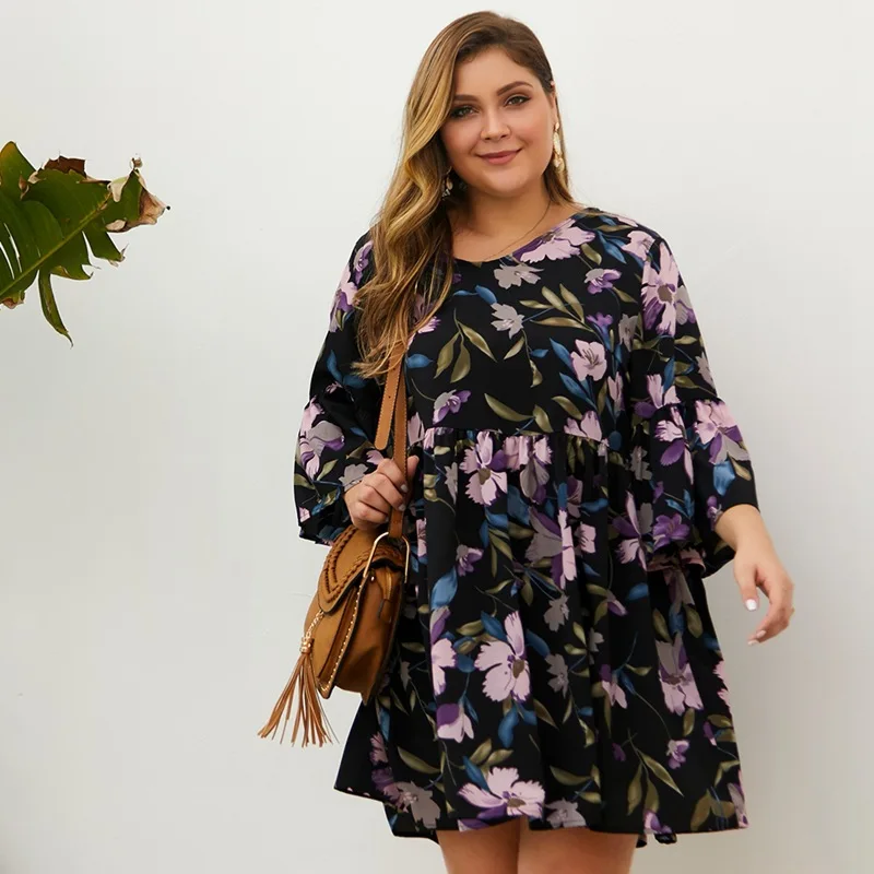 WHZHM Для летних вечеринок платья для женщин с цветочным принтом v-образным вырезом