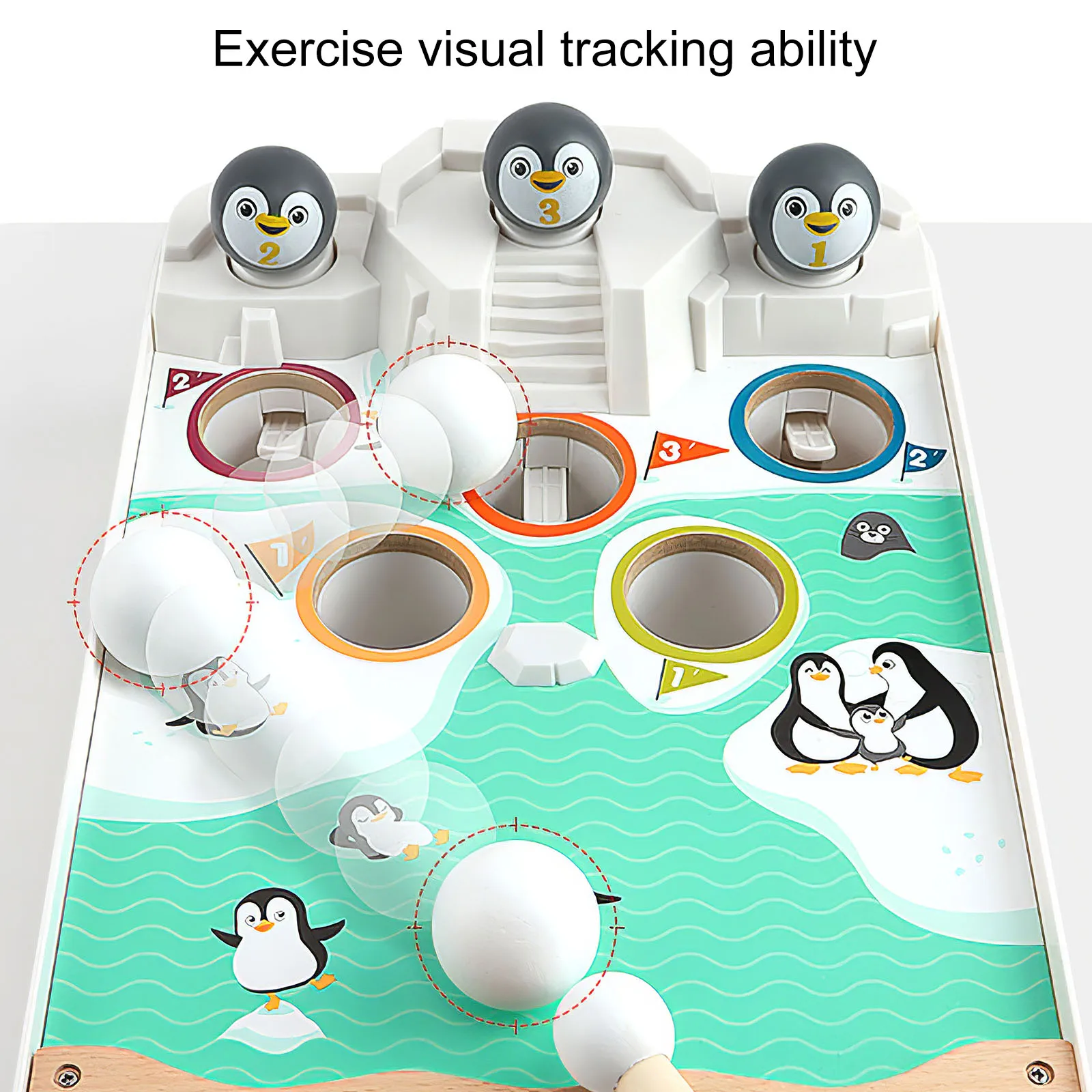 

Montessori Children Wooden Board Game Penguin Funny Tabletop Billiards Sports Toys Interactive Party Game Toys Educational Toy