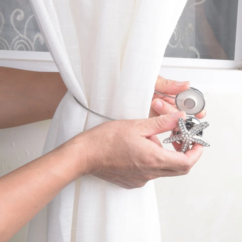 Простой стиль Морская звезда занавес кисточкой Зажимы Пряжка висячий шар