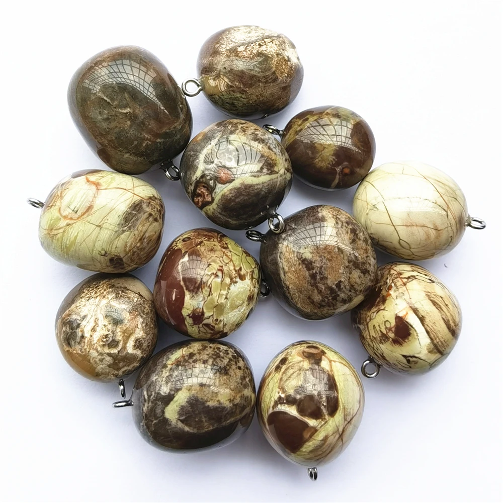 Модные Натуральный камень кулоны из нержавеющей стали круглый шар оникс