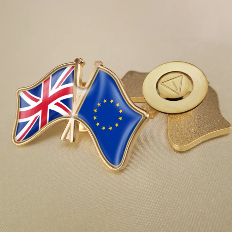 Европейский союз и Великобритания перекрестные двойные фотообои брошь |