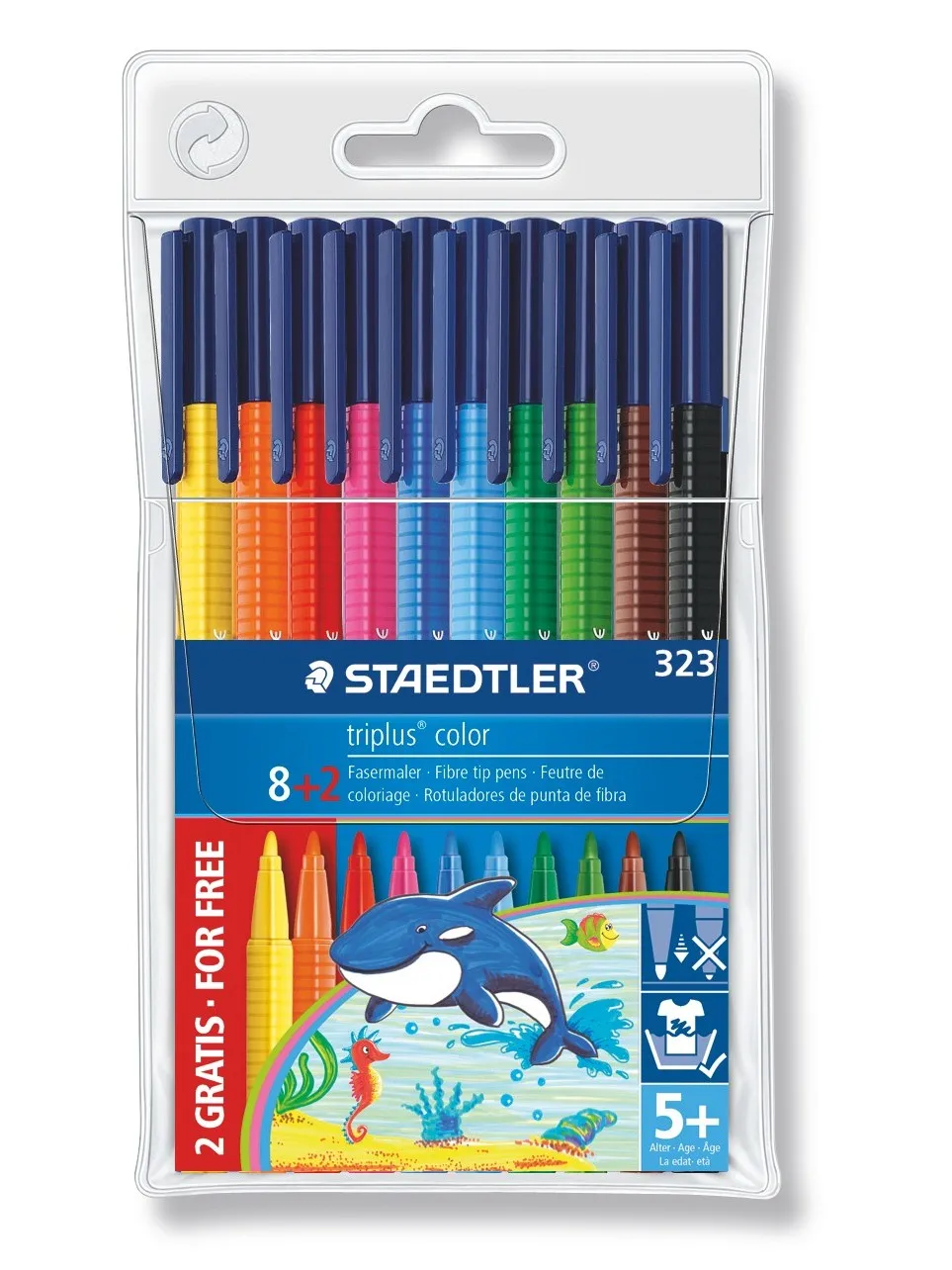 Набор фломастеров Staedtler Triplus color 10 цветов блистер цвето | Канцтовары для офиса и