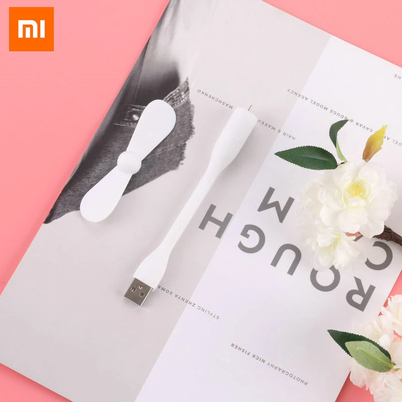 White Xiaomi Портативный Гибкий мини USB вентилятор гибкие съемные USB гаджеты низкая мощность для банка питания для ПК для ноутбука для OTG - Color: White