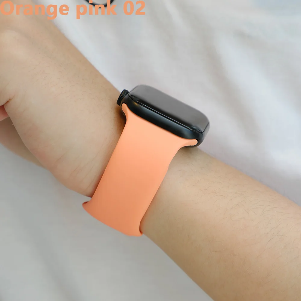 Orange pink 02 Спортивный ремешок для Apple Watch ремешок 44 мм 40 4 3 iwatch ремешок 42 мм 38 мм силиконовый pulseira ремешок для часов Браслет Apple watch 5 ремешок 44 мм - Цвет ремешка: Orange pink 02