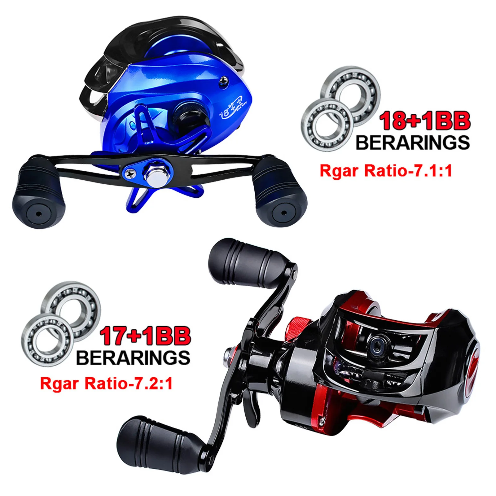 

18 + 1BB Metal Throwing Reel Left And Right Hand Fishing Reel 7.2:1 Fishing Reel Sea Fishing Reel Fishing Accessories Fishing