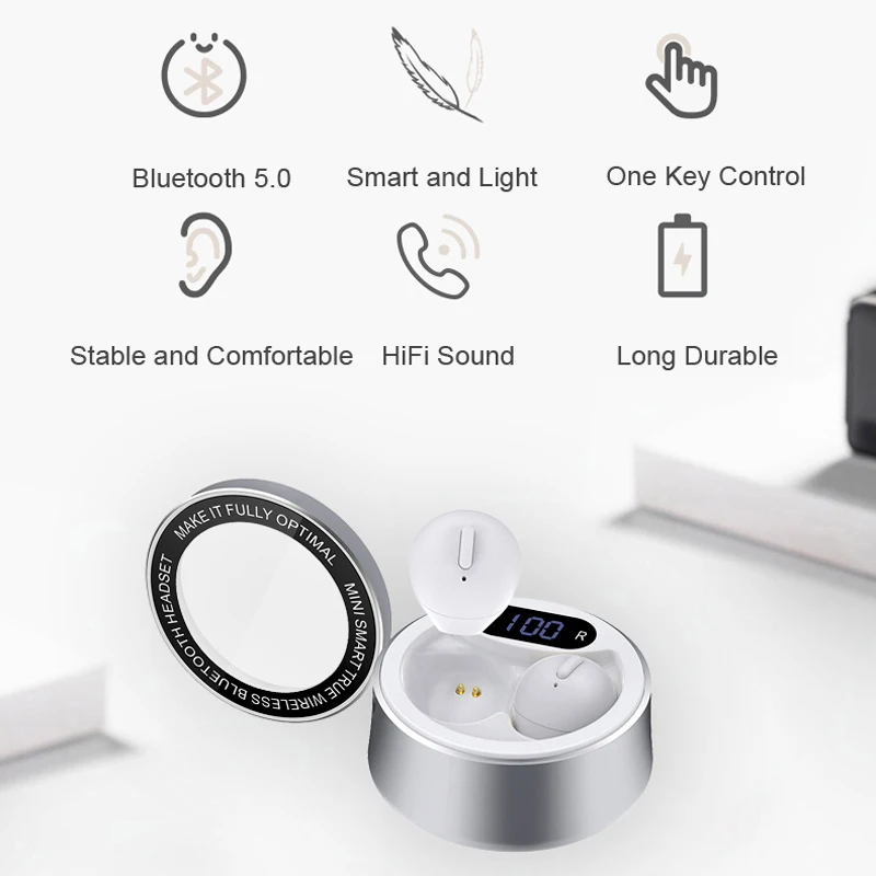 للبيع سماعة أذن صغيرة غير مرئية سماعة لاسلكية تعمل بالبلوتوث سماعات أذن مخفية سماعات مايكرو مع ميكروفون يدوي للفتيات سيدة
