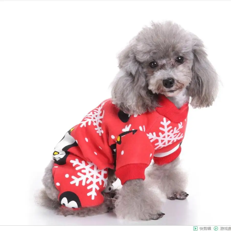 (5 шт./лот) Рождественская собака породы чихуахуа кошка хлопковая одежда