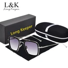 LongKeeper Тони Старк Железный Человек солнцезащитные очки с Чехол Для мужчин металлический каркас панк очки Для женщин пилот мужчин oculos masculino UV400