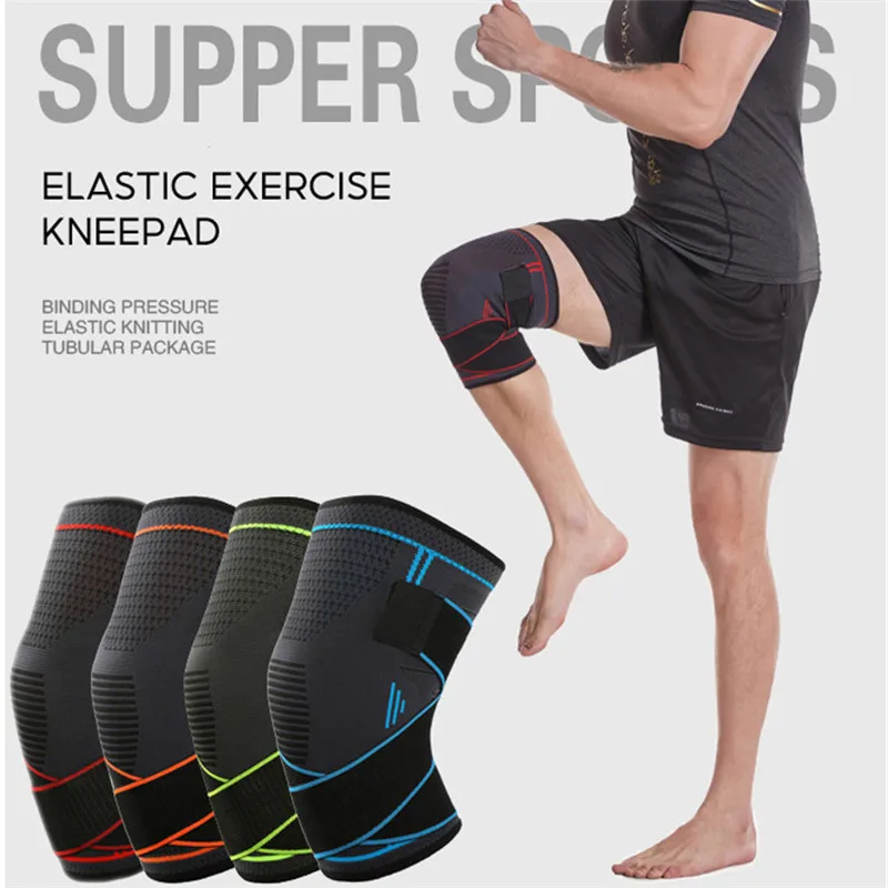 

Sports Knee Pads Men Pressurized Elastic knee Support Basketball Volleyball Breathable Sports Kneepad Protector Fitness Gear