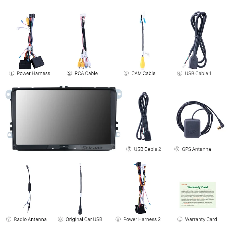 Автомагнитола Seicane мультимедийный проигрыватель с GPS Android 9 0 2Din для
