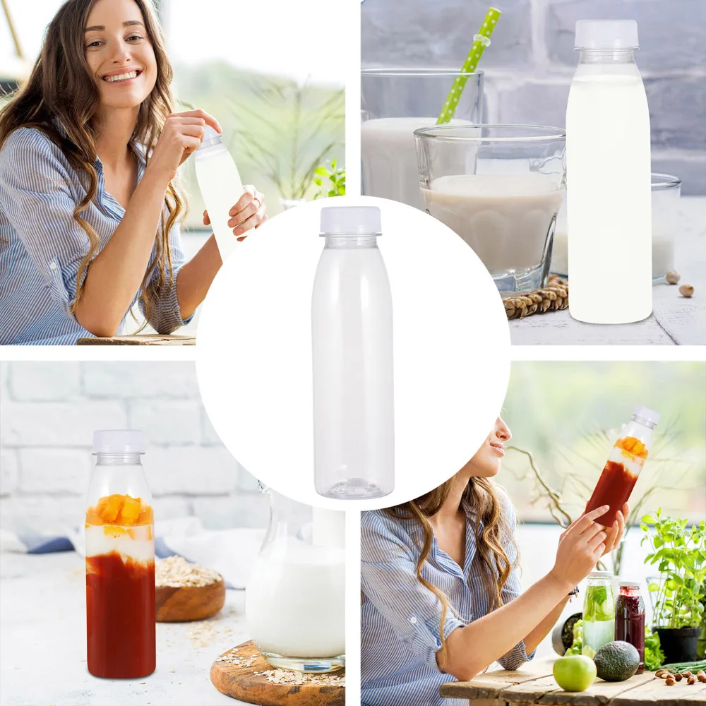 

10 Pcs 350 Multipurpose Empty Bottles Reusable Bottles (Transparent)