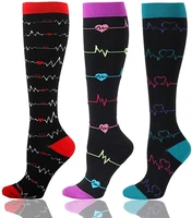animal compression socks women knee high 30mmhg funny men sportrs running socks anti fatigue pain relief varicose veins stocking