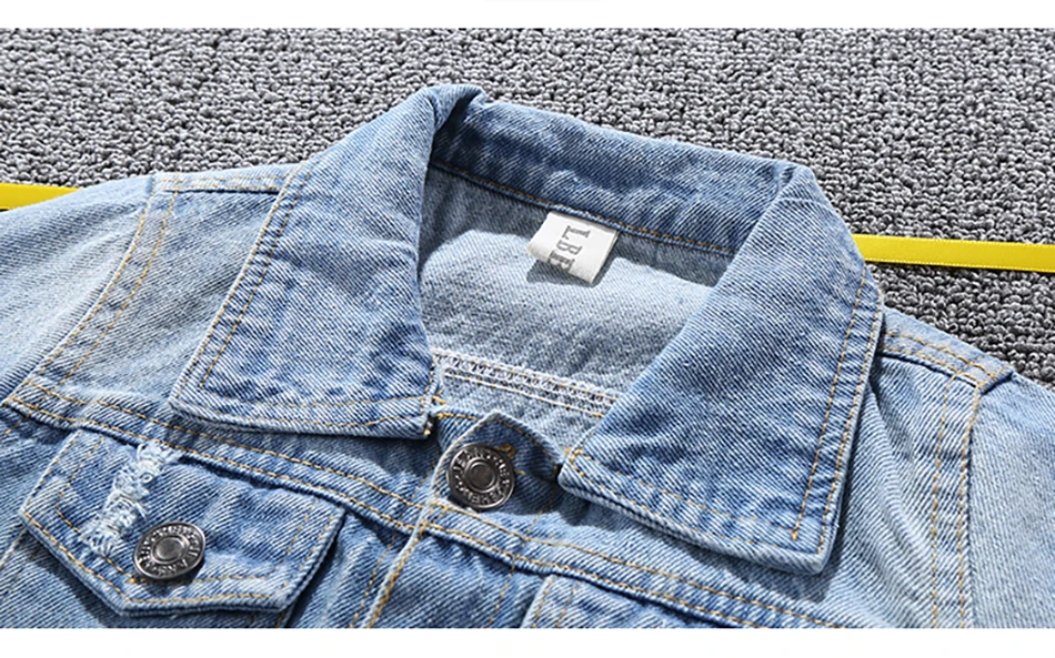 Джинсовая куртка с мультяшным рисунком для мальчиков и девочек джинсовые пальто