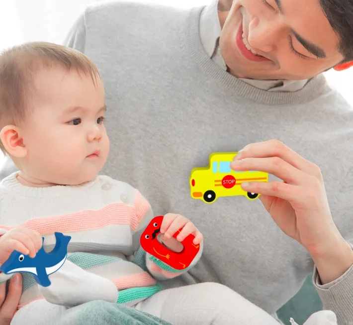 3D Деревянный Пазл сделай сам игрушки в виде животных Монтессори познавательное