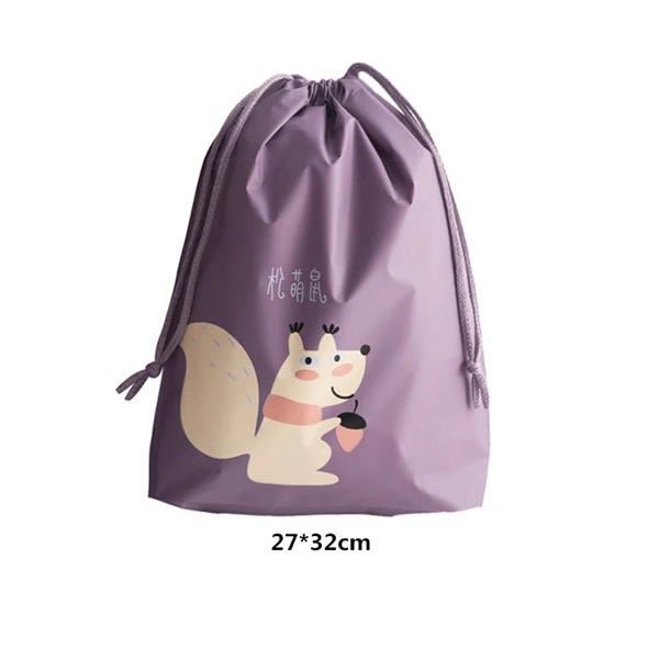 purple M PURDORED 1 шт. Мультфильм Сумка-кисет PEVA Портативный Водонепроницаемый нижнее белье шкаф Костюмы сумки для хранения дорожная сумка-Органайзер - Цвет: purple M